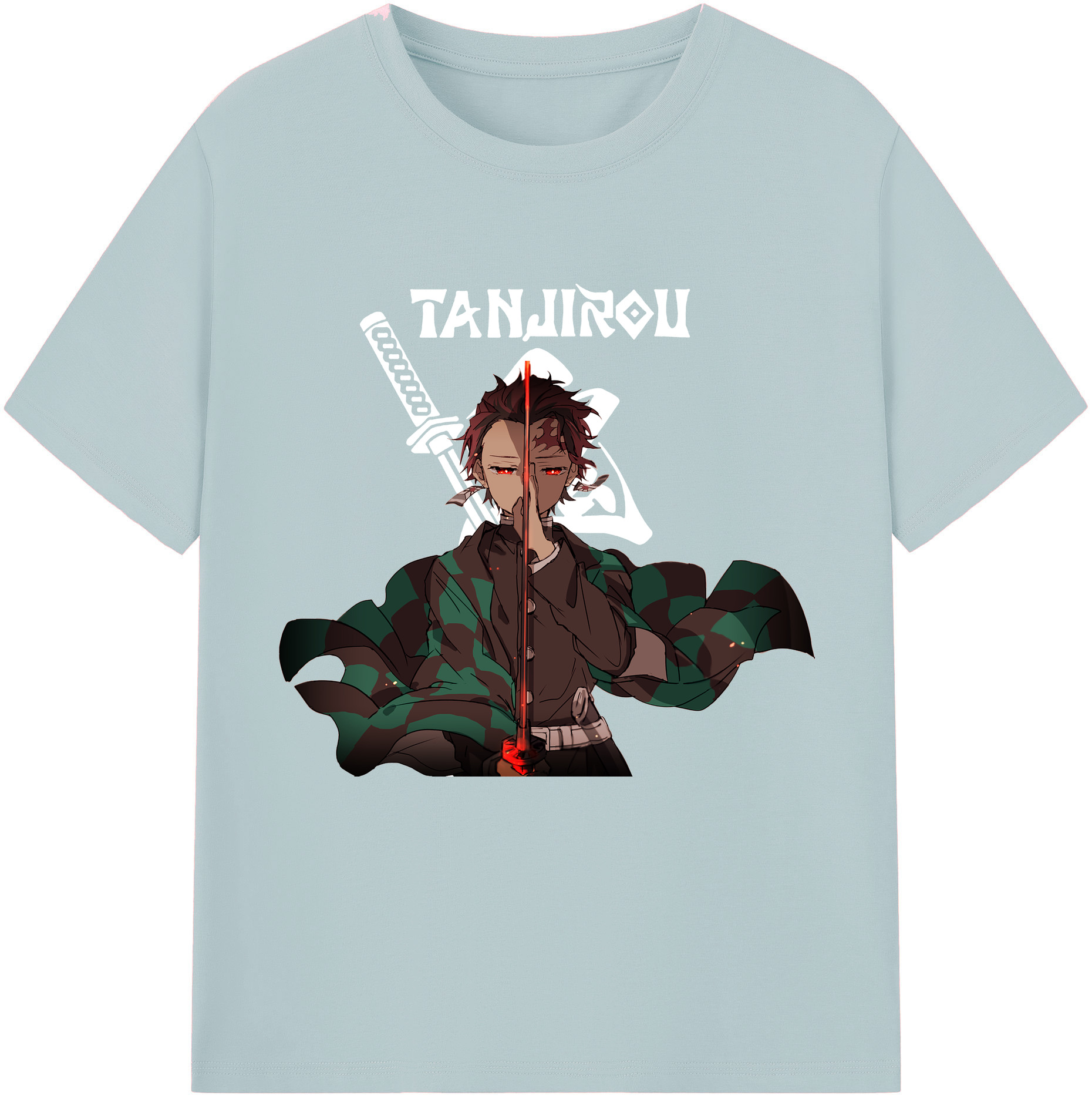 （画像用） 鬼滅の刃 竈門 炭治郎／かまど たんじろう Kamado Tanjirou 綿100％半袖Tシャツ（フロントプリント）